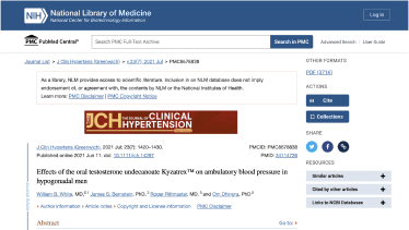 National Library Of Medicine KYZATREX Effects Of The Oral Testosterone Undecanoate KYZATREX On Ambulatory Blood Pressure In Hypogonadal Men